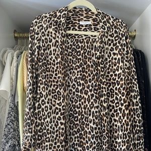 Equipment silk animal print blouse